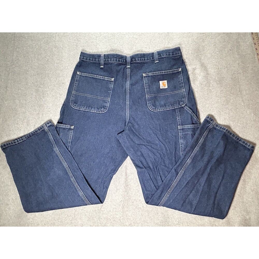 Carhartt Carpenter Jeans Mens W36 L30 382-83 Dungaree Relaxed Tapered Blue Denim